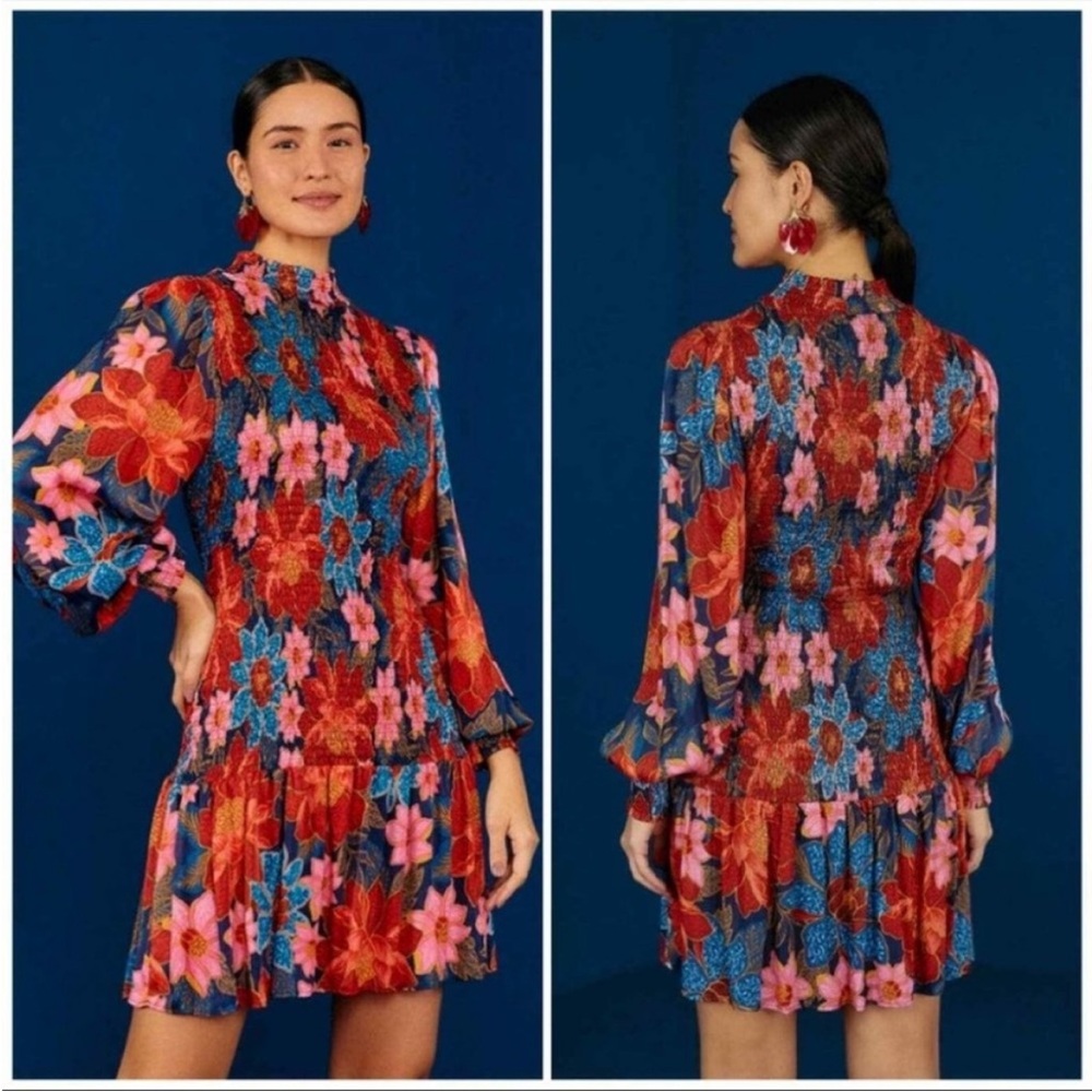 Farm Rio Garden Navy Mini Dress L